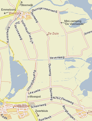 kaart van minicamping De Veenweide in Blokzijl